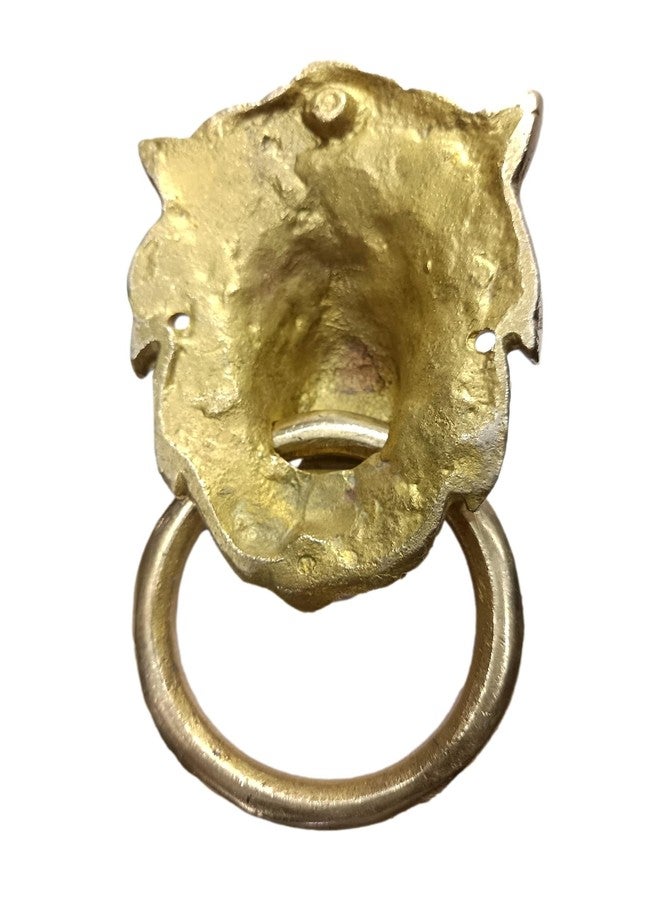 athizay Door Knocker Brass Metal Narsimha| Lion| Capricorn| Buddha Gold Finish Decorative Showpiece Brass Door Knocker (Lion Face) - Image 5